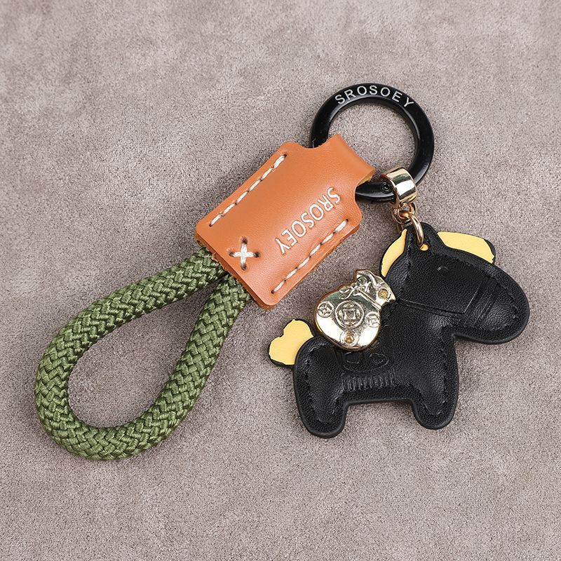 Ottieni subito un portachiavi ricco in vera pelle fatto a mano con cordino in pelle di mucca, ciondolo con corda in pelle, ciondolo per auto Xiaohongshu da uomo e da donna_voghion.com