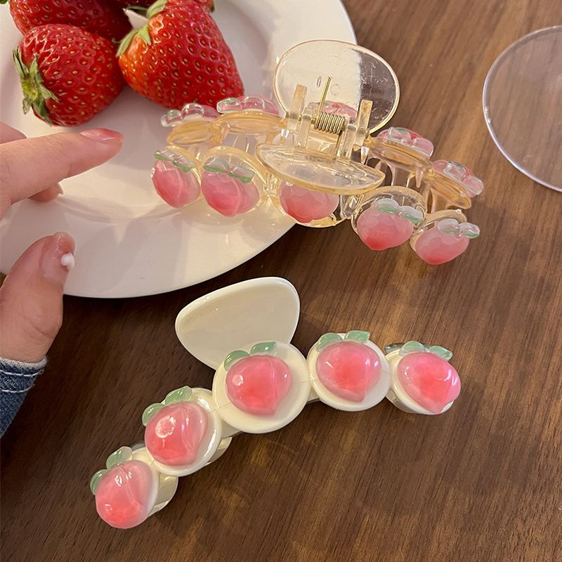 Noua agrafa transparenta de prindere piersici roz fata moale fata dulce japoneza agrafa de par rechin accesorii pentru par cochilii_voghion.com