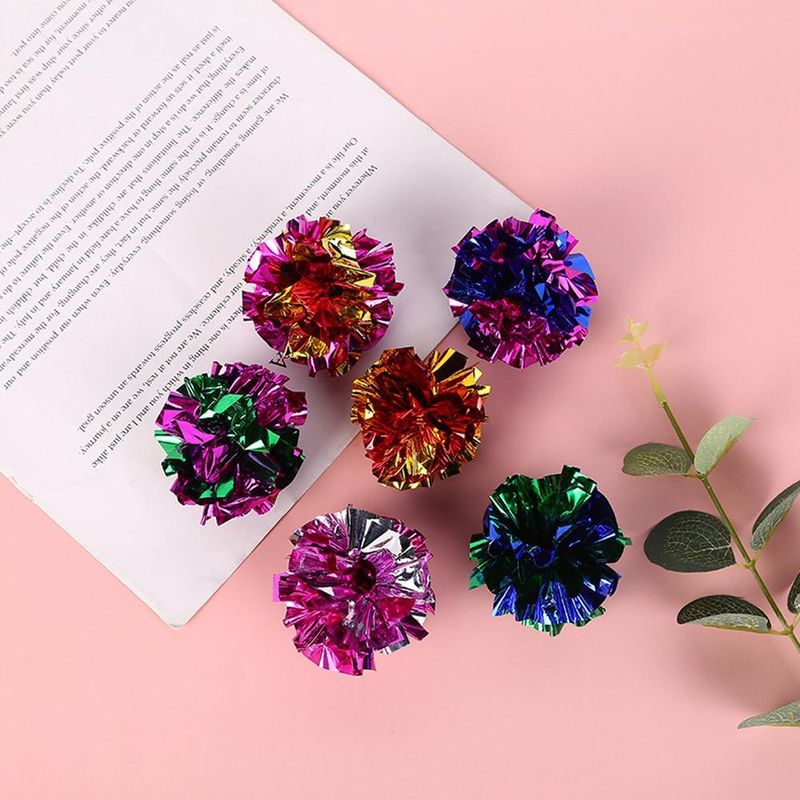 1/5PCS 5.5cm Ringing Paper Ball Pet Cat Toys Interactive Pet Products For Kitten Accessories Pet Supplies Cat Toys Random Color_voghion.com