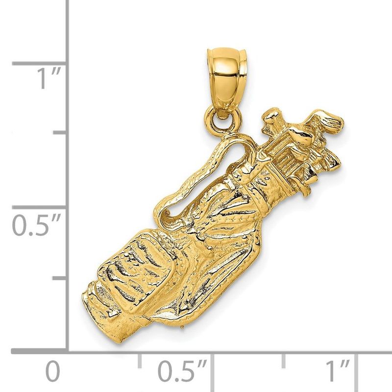 14K 2-D Golf Bag And Clubs Charm_voghion.com