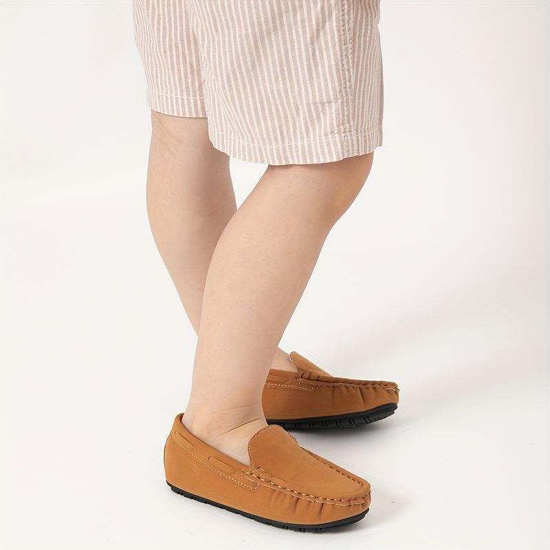 Boys' Lightweight Slip-On Loafer Shoes Comfortable Non-Slip Flats for Wedding Party - All Seasons_voghion.com