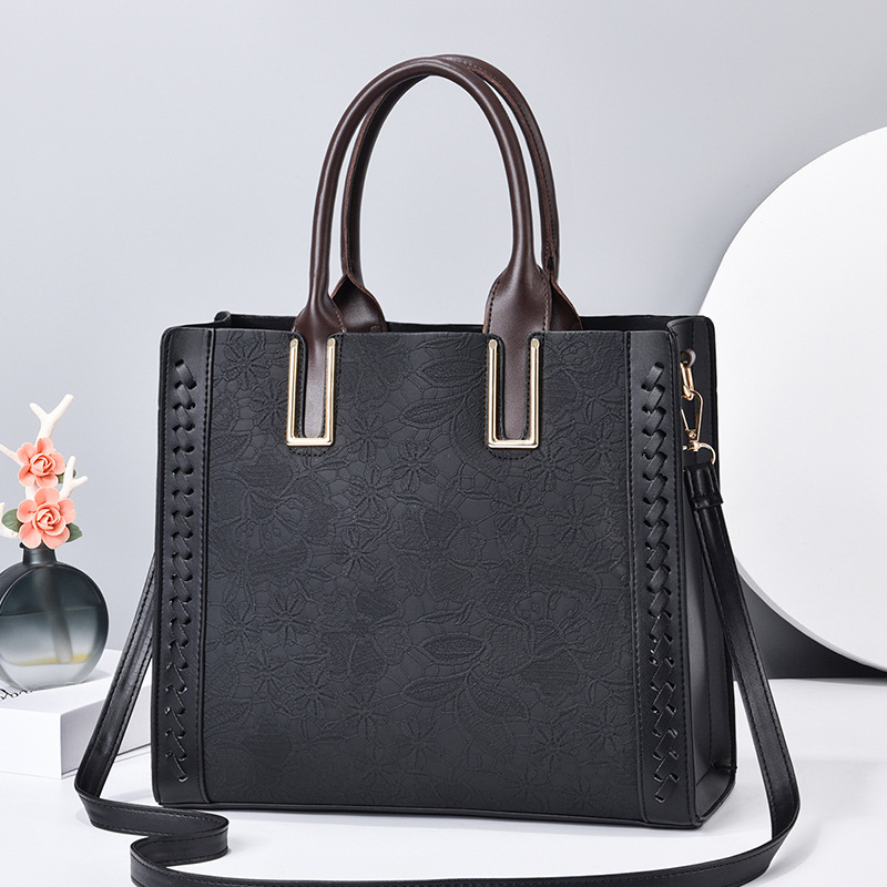 Middle-aged mother messenger bag 2024 new simple temperament shoulder soft leather bag_voghion.com