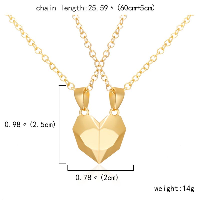 Creative Wishing Stone Splicing Magnetic Heart Versatile Couple Necklace In Stock_voghion.com