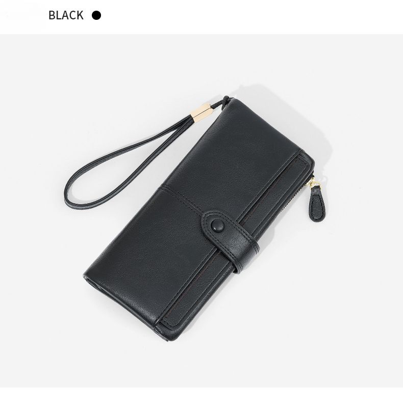 Cartera de cuero retro japonesa para mujer: billetera plegable ultrafina con monedero con cremallera y múltiples ranuras para tarjetas._voghion.com