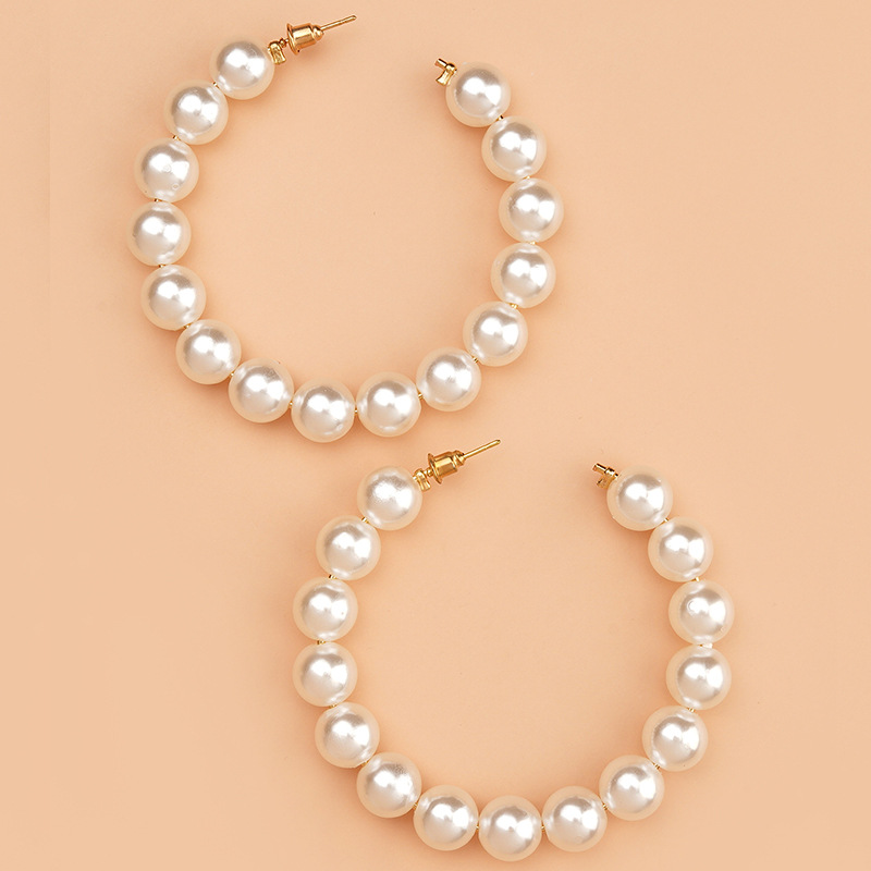 Elegante Perlen-Creolen für Damen – trendiger, übergroßer Perlenschmuck im koreanischen Stil, minimalistisches, schickes Design, perfekt für den Alltag_voghion.com