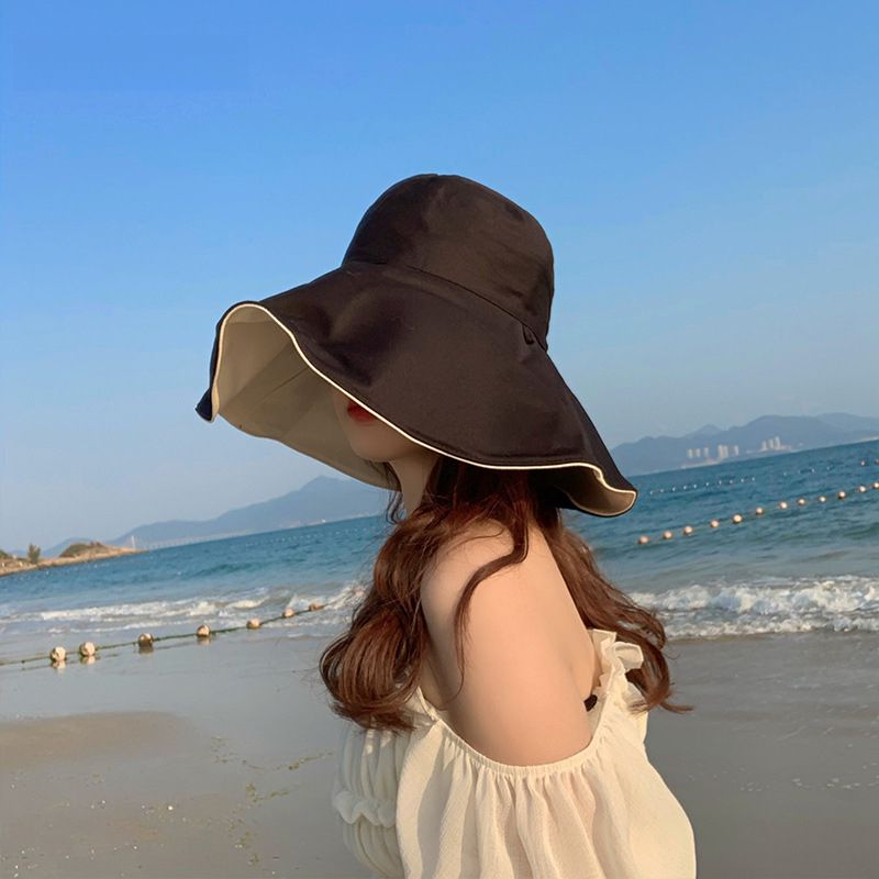 Chapeau à large bord pour femme, nouvelle collection été 2025, polyvalent, texture, ombre, mode, vacances, plage_voghion.com