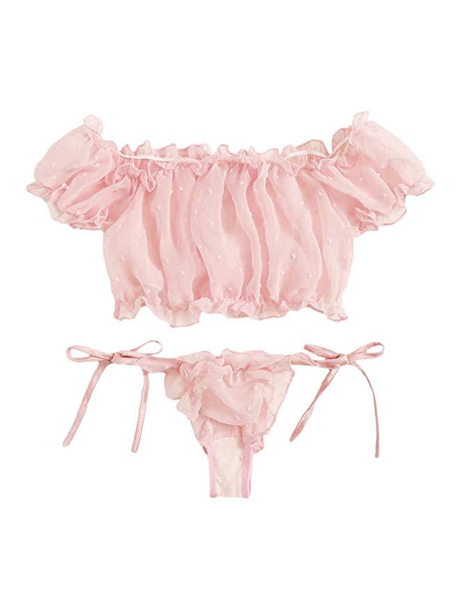2020 New Style Swimsuit Two-Piece Lace Lingerie Sexy Nightwear_voghion.com
