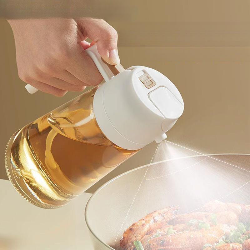 High-end Household Kitchen And Pour Dual-use Edible Pot Glass Two-in-one Spray Oil Bottle_voghion.com