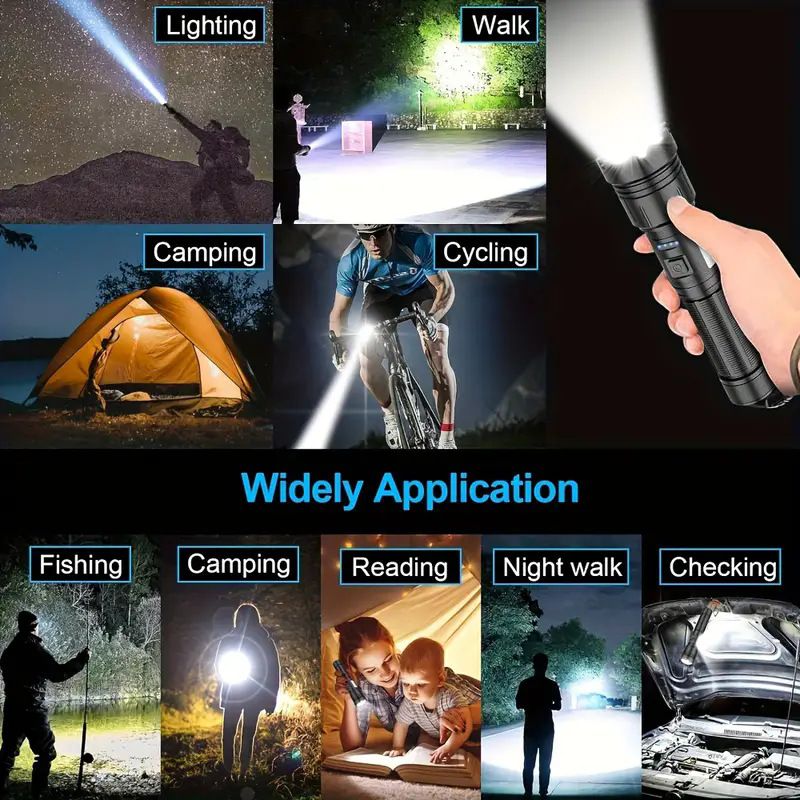 Strong light telescopic zoom flashlight Type-c charging multi-function outdoor lighting COB side light with magnetic absorption_voghion.com
