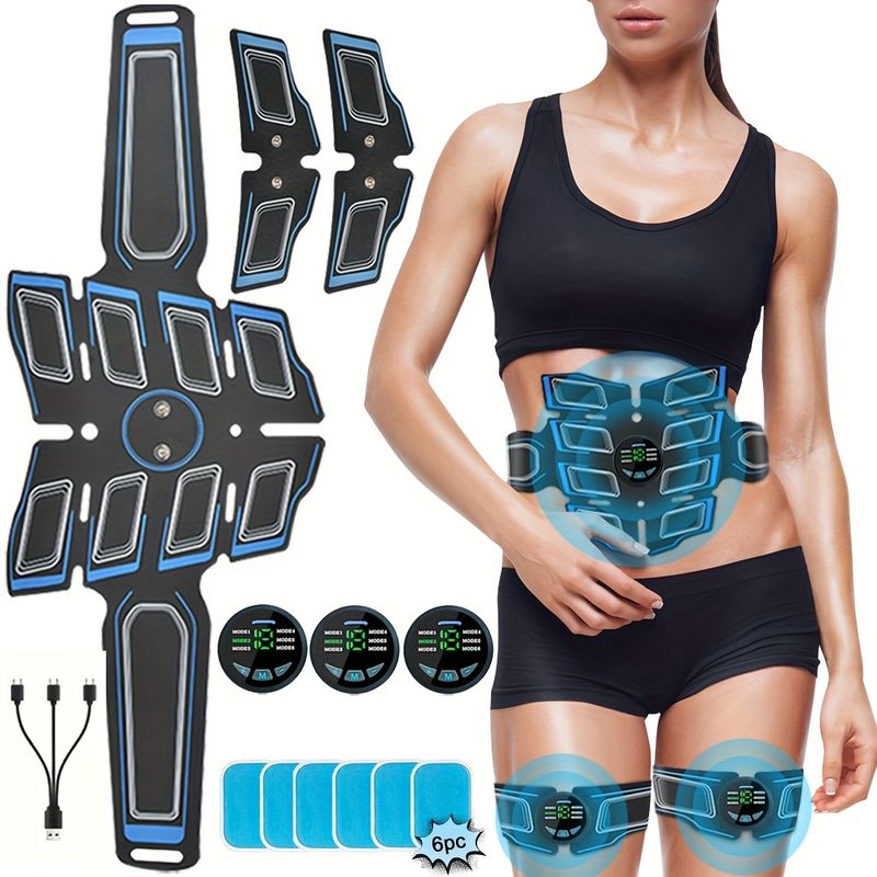 Estimulador EMS de corpo inteiro, faixa abdominal, instrumento de estimulação, ideal para leitura, assistir filmes e tarefas domésticas._voghion.com