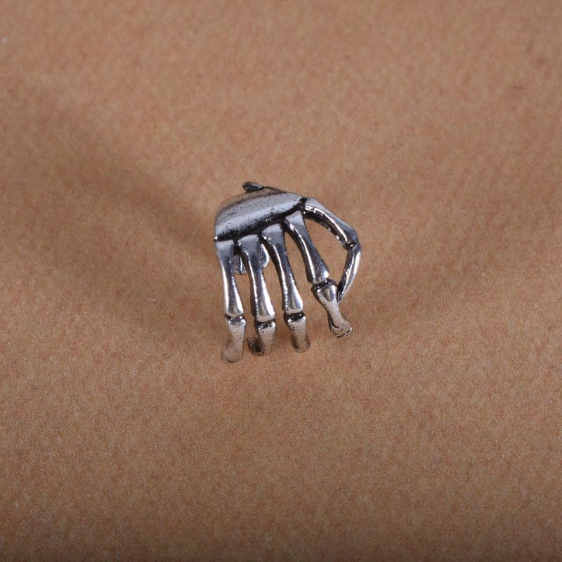 Materiale in rame, teschio personalizzato, mano, spina dorsale, osso, polsino, perno, senza piercing, clip per orecchini._voghion.com