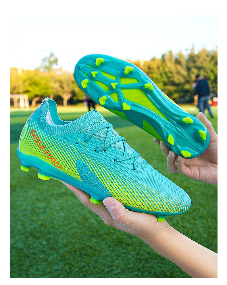 Zapatillas de fútbol para niños AG con tacos largos y cortos para estudiantes, de césped artificial para interiores, para competición y entrenamiento_voghion.com