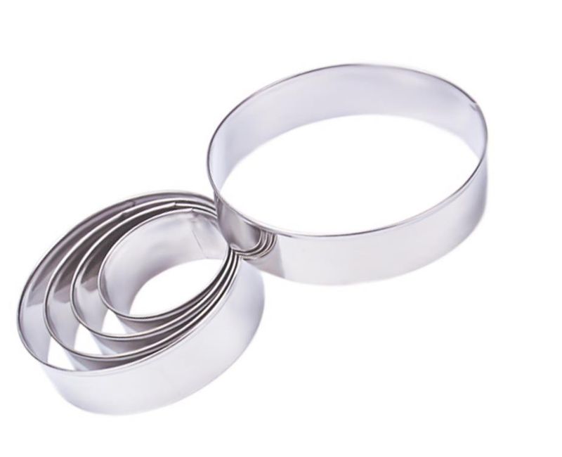 Stainless steel cake mold round 5-piece cookie mold cake mold DIY baking tool kit in stock_voghion.com