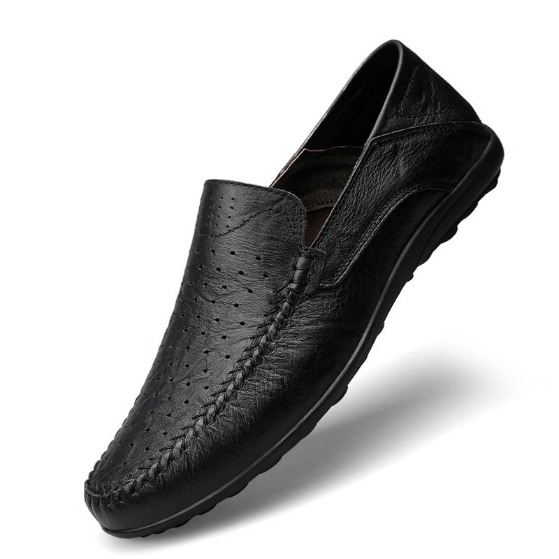 Neu Top Schicht Rindsleder Mode Casual Leder herren Loafer Slip-On Fahren Schuhe Große_voghion.com