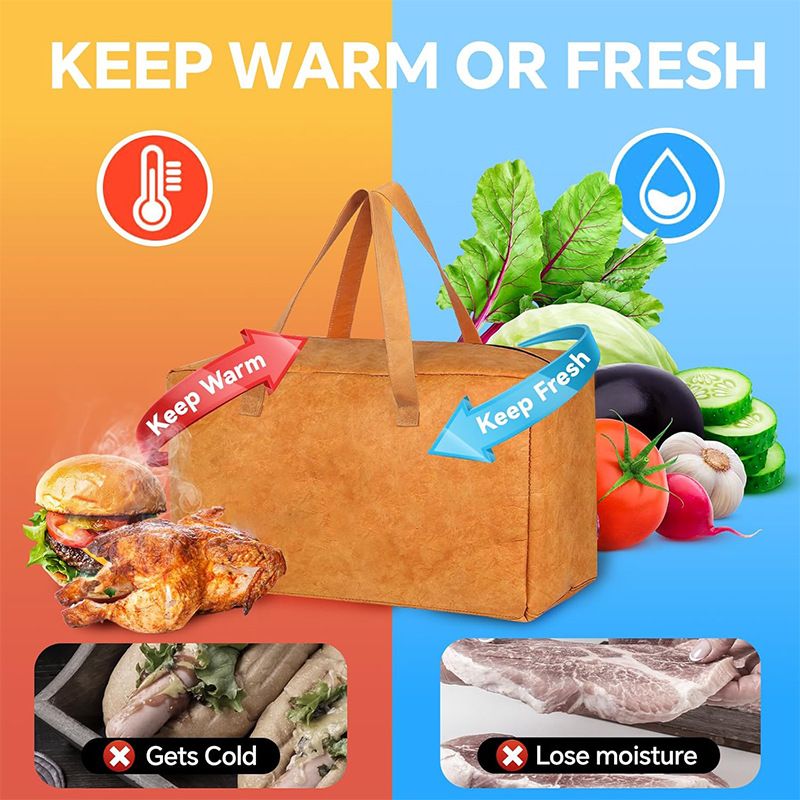 Dupont Paper Foldable BBQ Meat Resting Bag - 18x10x8.2 Inch Insulated Portable Grill Accessory (Dark Brown)_voghion.com