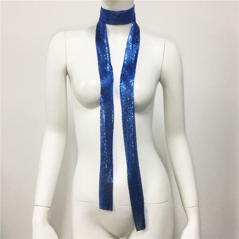 Modes aksesuāru aksesuāri Metāla fliteru kakla lentes šuvju apkakle Modes fliteru šalle sievietēm_voghion.com