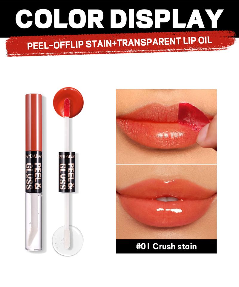 Lucidalabbra opaco HANDAIYAN Peel-Off - Impermeabile, idratante e nutriente, facile da colorare, riparatore, design a doppia testina_voghion.com