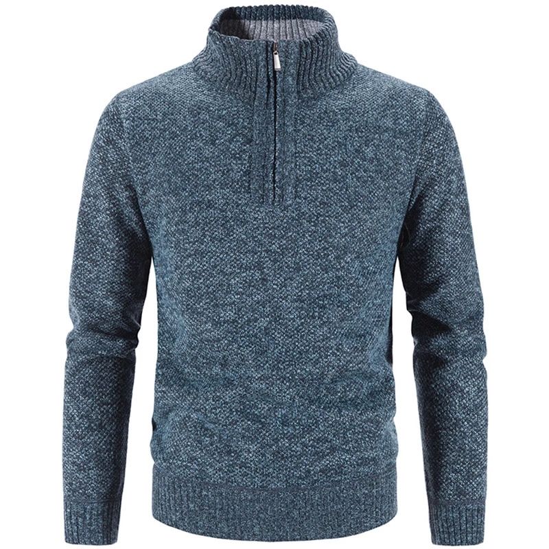 Winter Männer Fleece Dicker Pullover Halb Zipper Rollkragen Warme Pullover Qualität Männlich Dünne Gestrickte Wolle Pullover Für Frühling_voghion.com