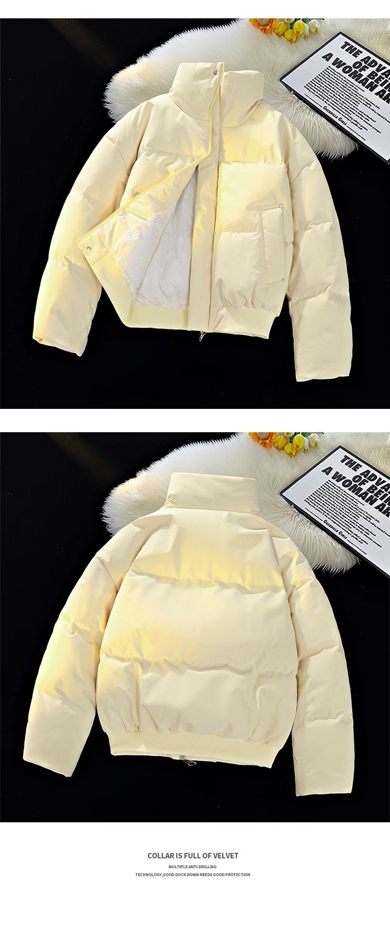 Men's Vintage Short Puffer Jacket - Winter Stand Collar Coat, Cleanfit Style, Thickened Quilted Outerwear_voghion.com