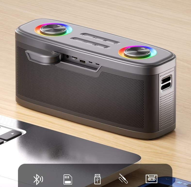 Ensemble KTV Karaoké avec haut-parleur Bluetooth intégré et microphone pour la diffusion en direct à domicile et en extérieur_voghion.com