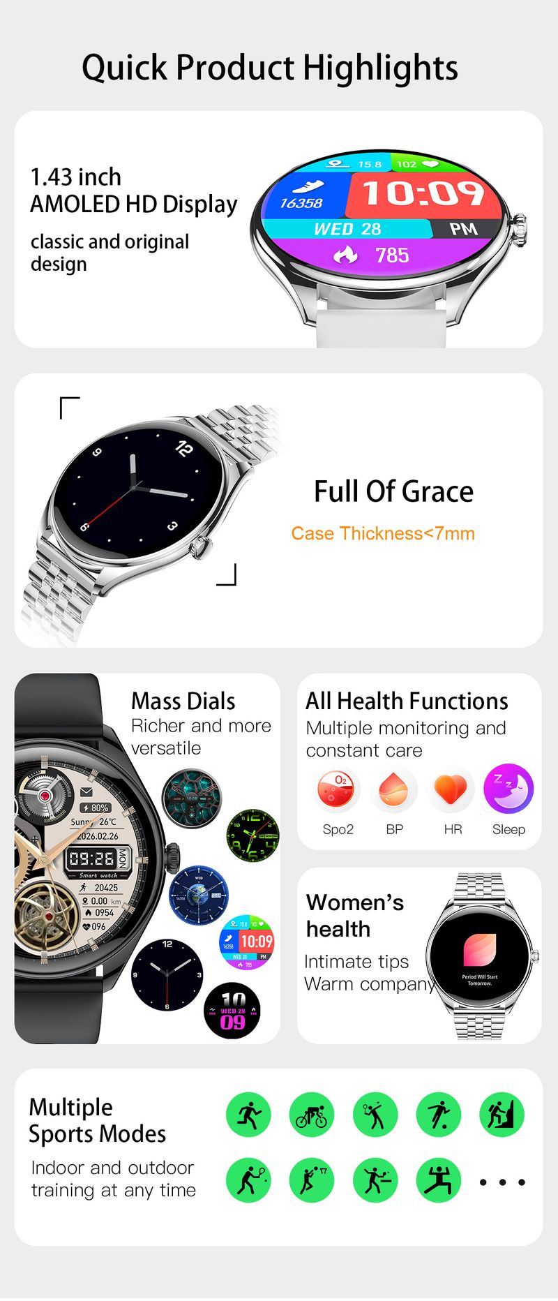 syct GM55 Smart Call Step Count Heart Rate Blood Pressure Health Monitoring Outdoor Sports Multifunctional Watch_voghion.com