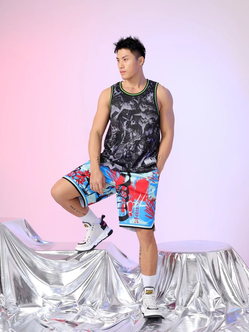 American Trendy Men's Summer Running Fitness Quick Drying Loose Sleeveless Fashion Basketball Tank Top_voghion.com