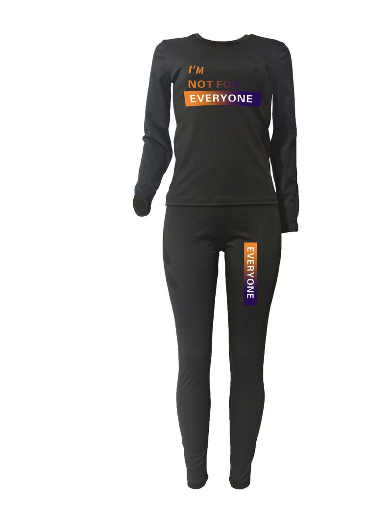 Bedrucktes, personalisiertes, lässiges zweiteiliges Set für Damen_voghion.com