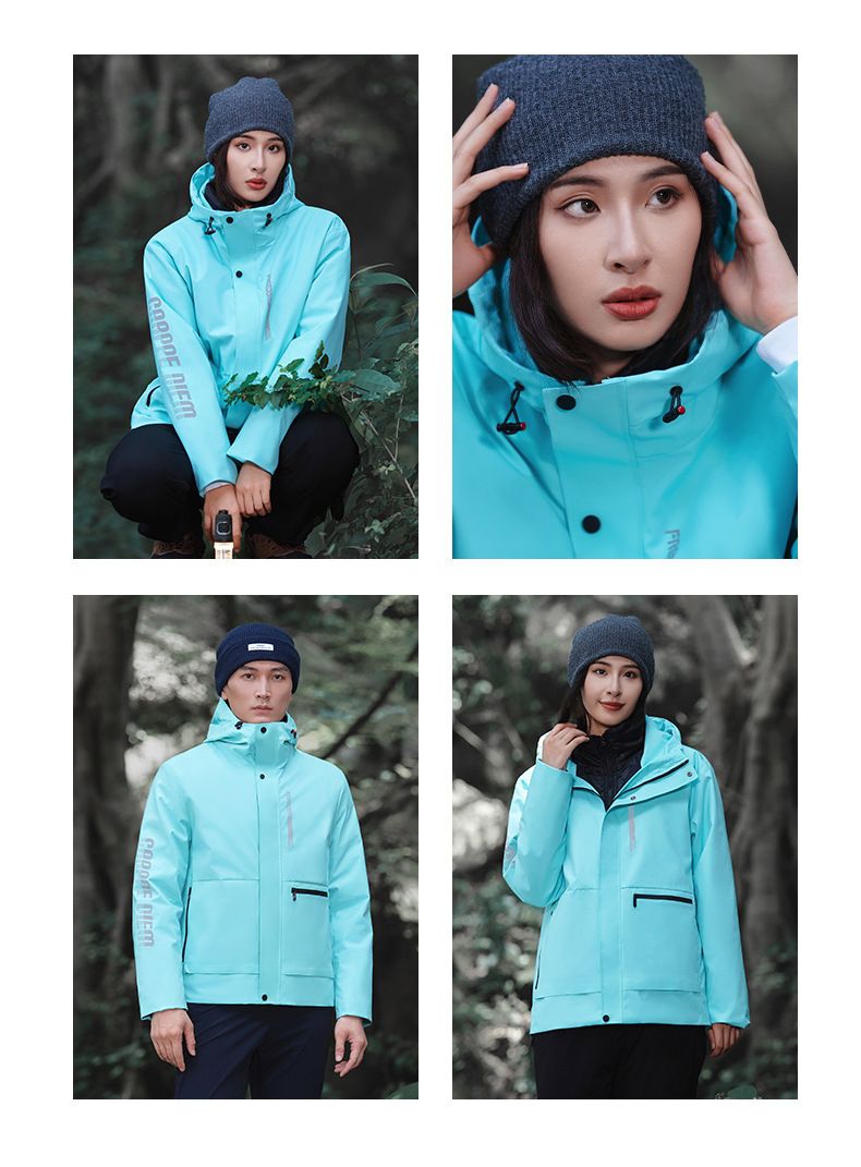 Giacca da sci termica antivento impermeabile staccabile unisex 3 in 1 con imbottitura in piumino per coppie, escursionismo, campeggio, sport sulla neve_voghion.com