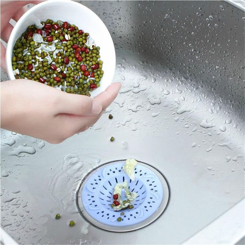 1 pezzo di silicone per catturare i capelli, per lavello, vasca da bagno, scarico, filtro per lavello, tappo per lavabo, uso in cucina_voghion.com