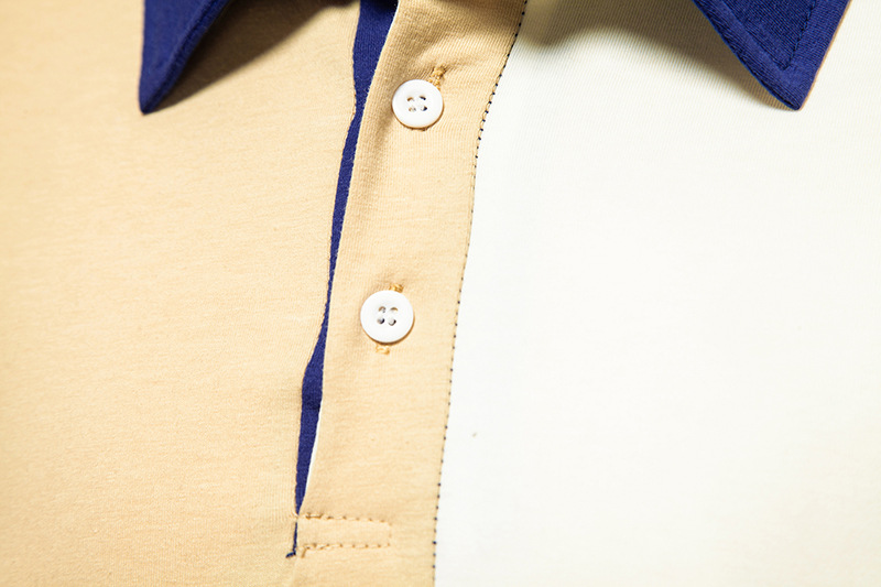 T-shirt Polo Color Block da uomo a maniche lunghe D26_voghion.com
