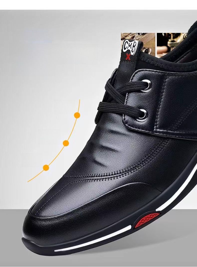 2023 new leather casual shoes lace-up breathable leather shoes work shoes cross-border wholesale men's shoes one-piece delivery_voghion.com