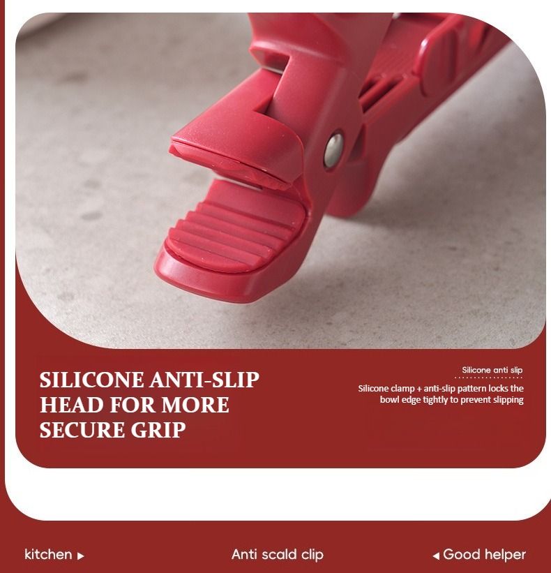 2-in-1 hitzebeständiger Verbrühschutzclip aus Silikon | Sicherer Schüsselgreifer und Küchenzange | Mehrzweck-Verbrühschutz-Silikongreifer_voghion.com