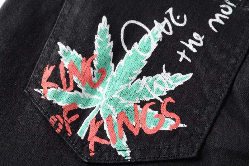 Bitte beachten Sie die Größentabelle! Please refer to the size chart in the picture High Elastic Slim Fit 3D Color Printing Black White Pants _voghion.com