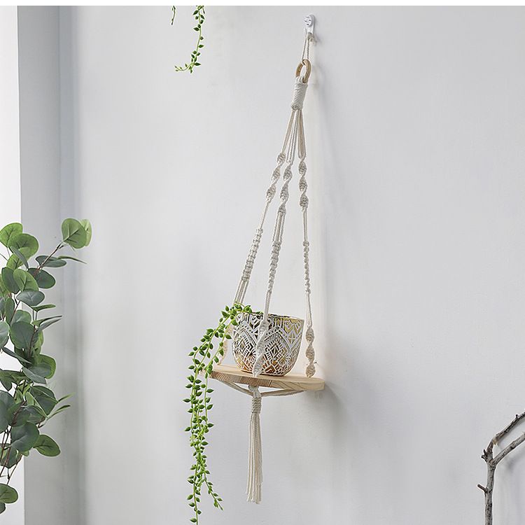 ins Nordic style hand-woven tapestry flower pot rack hanging basket homestay balcony storage decoration cover_voghion.com