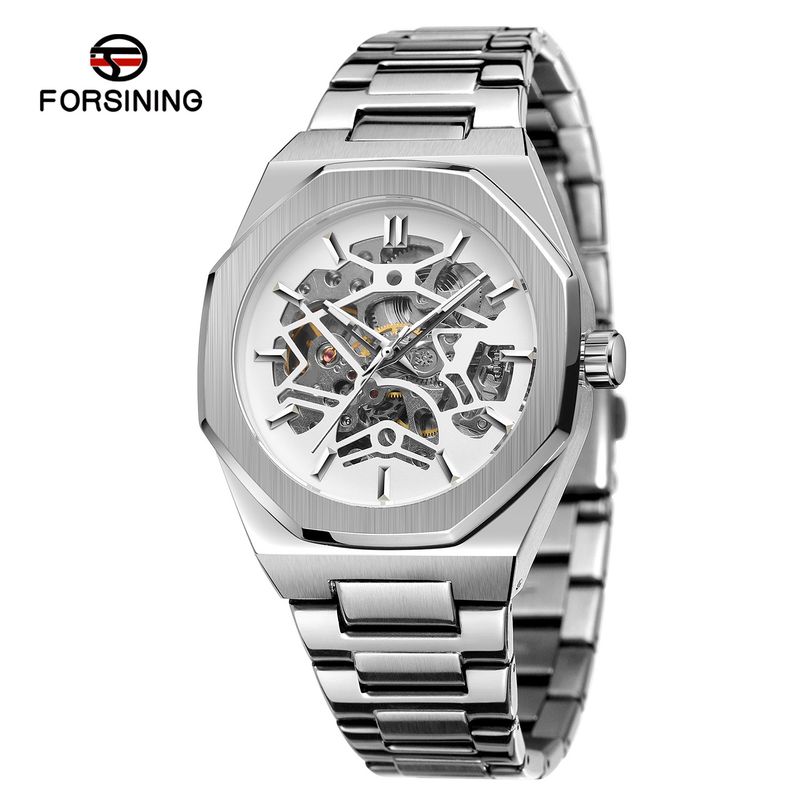 Montre mécanique automatique squelette tendance pour homme avec fonction heure universelle, boîtier en acier inoxydable de 41 mm, verre minéral, bracelet en alliage_voghion.com