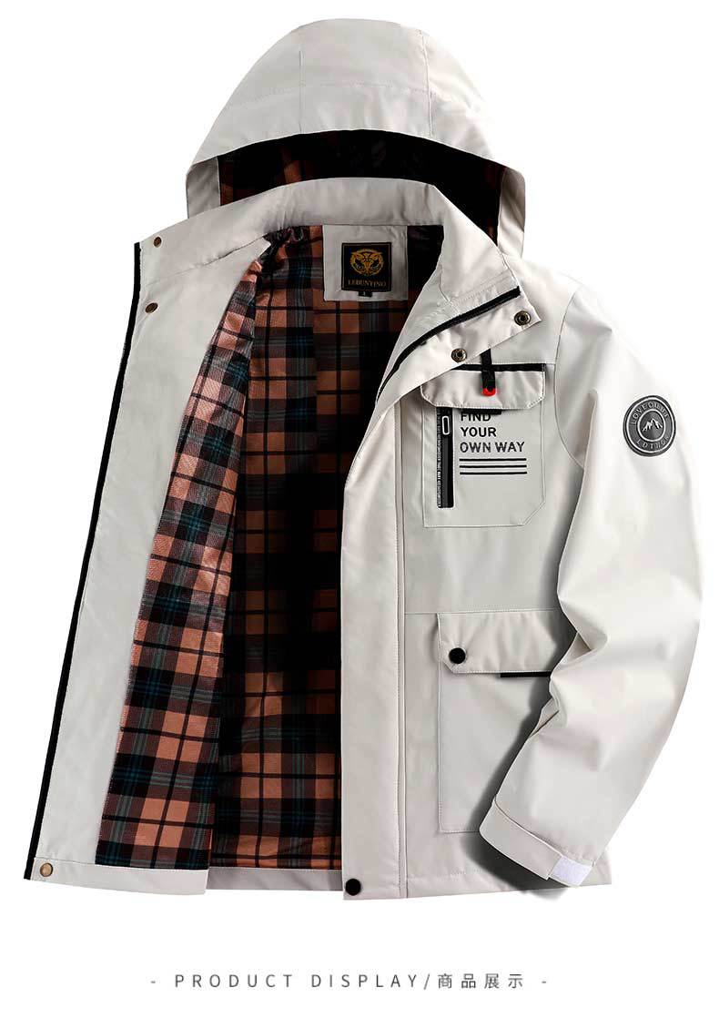 Casual Parka Autumn Winter Hooded Jacket Men's Coat Solid Color Outdoor Fashion_voghion.com