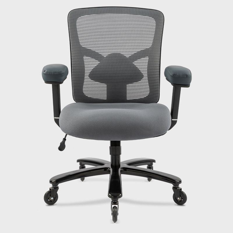 Big And Tall Office Chair 400lbs, Ergonomic Mesh Desk Computer Chair With Adjustable Lumbar Support Arms High Back Wide Seat Task Executive Rolling Swivel Chair For Women Men, Heavy People_voghion.com