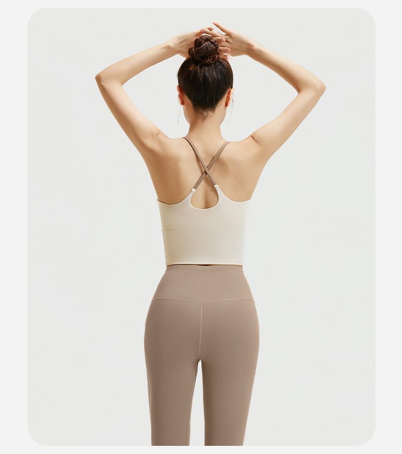 (two pieces )OQQ jumpsuit with wide shoulder straps, detachable chest cushion, threaded tight pants, fitness suit for women_voghion.com