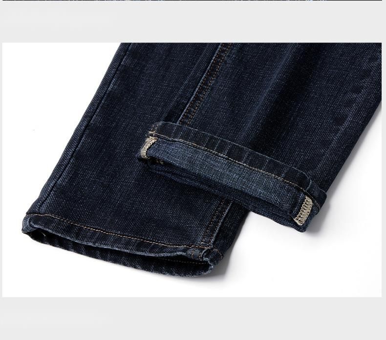 Jeans da uomo autunno 2025 di mezza età a vita alta gamba dritta in magazzino all'ingrosso leggeri business basic leggermente elasticizzati lunghi_voghion.com