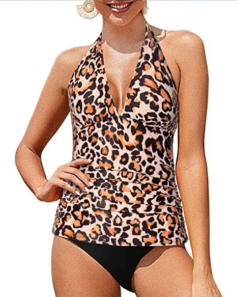 Abbigliamento da donna Costume da bagno due pezzi con scollo all'americana da donna Costume da bagno due pezzi con scollo a V Slip bikini Costume da bagno due pezzi contenitivo per la pancia_voghion.com
