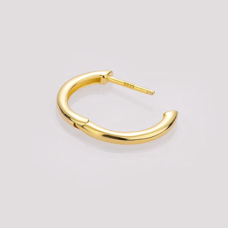 Cerchio a S semplice in argento di alta qualità, piercing all'osso, stile minimalista, clip per le orecchie, per dormire senza togliere gli orecchini_voghion.com