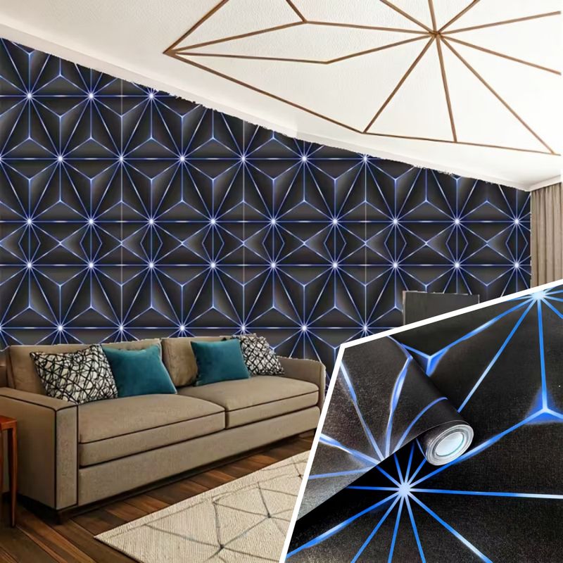 New Technology Sense Wallpaper 3D Stereo Gaming Room KTV Special Self-Adhesive Fabric Bar Luminous Background Wall_voghion.com