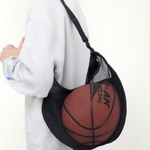 Zaino sportivo - Borsa portaoggetti capiente per basket e football con tasca a rete (tracolla regolabile, per bambini e studenti)_voghion.com