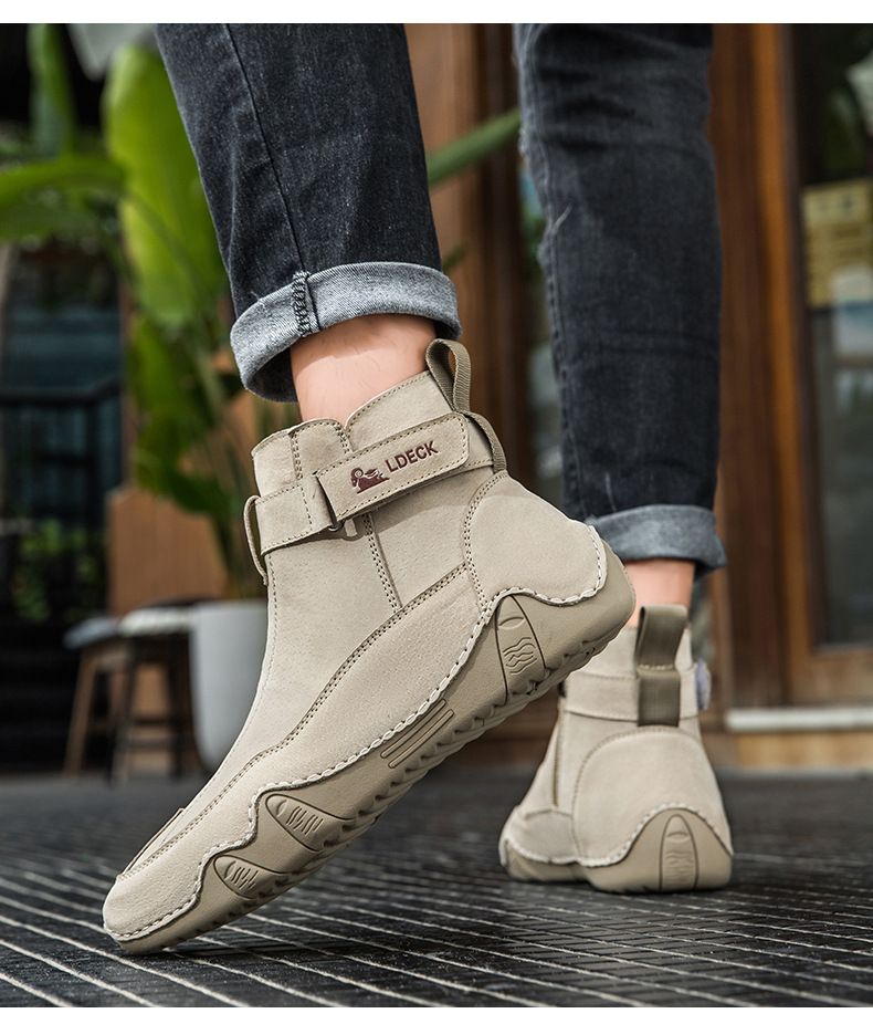 Stivali Martin da uomo in stile retrò, in pelle, di grandi dimensioni, alti, resistenti all'usura, scarpe casual da esterno_voghion.com