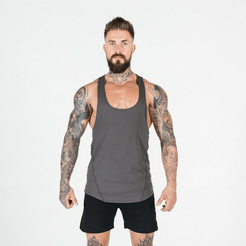 Muscle Fitness Male Brother Sommer Sport Freizeit Elastisch Quick Dry Blank Light Plate No Splice Tank Top_voghion.com
