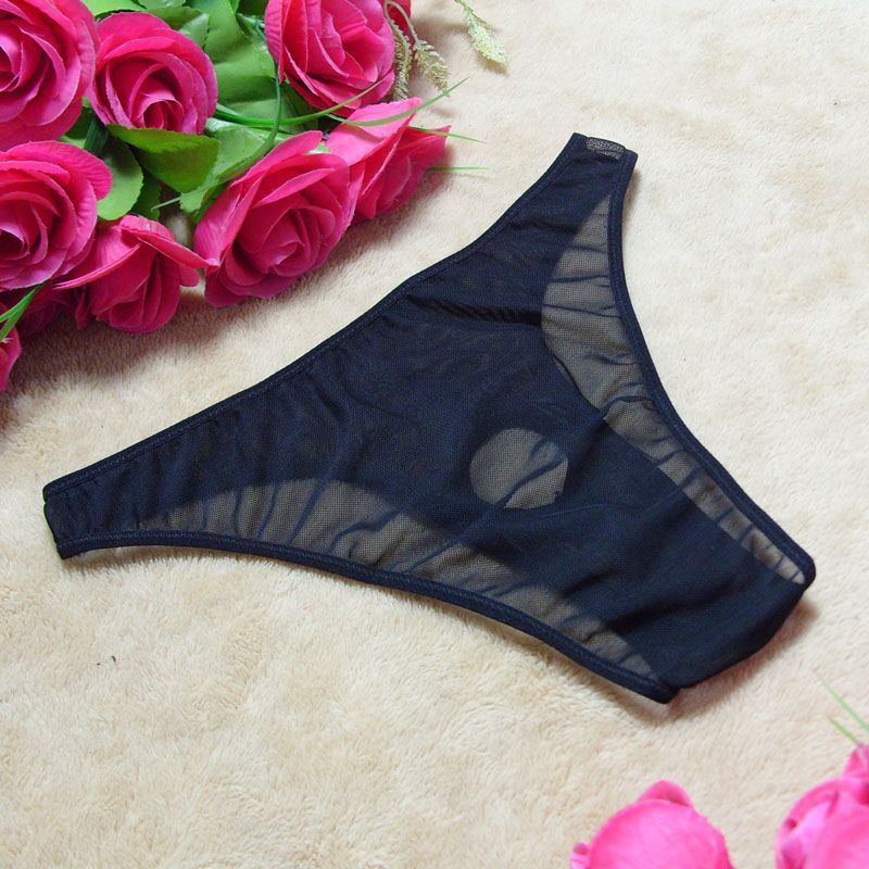 Erotisch ondergoed voor heren Doorschijnende slips Hoge elastische mesh Blootgestelde JJ Triangle-slips Thong T-broeken_voghion.com