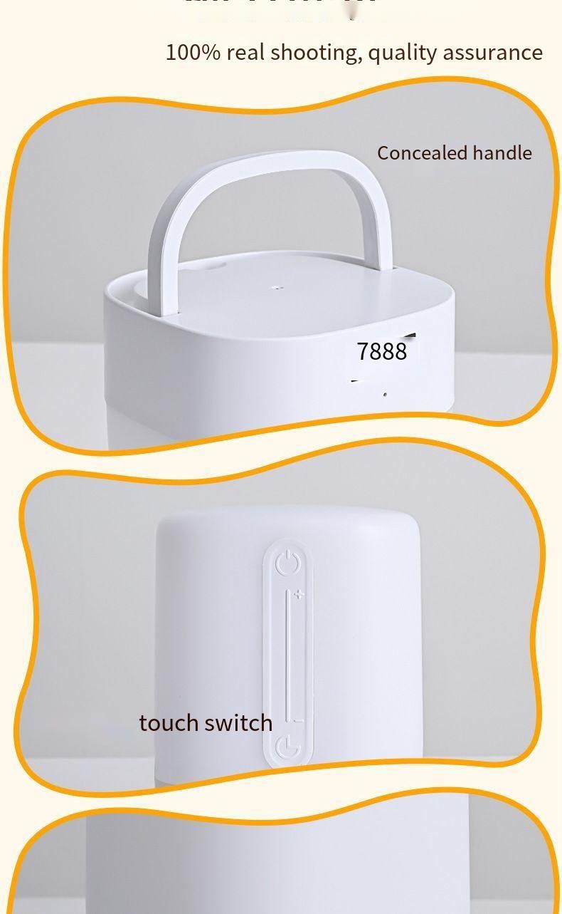 Lampada da comodino a LED con luce soffusa, portatile, ricaricabile, per camera da letto, atmosfera calda, compagno notturno per dormire_voghion.com