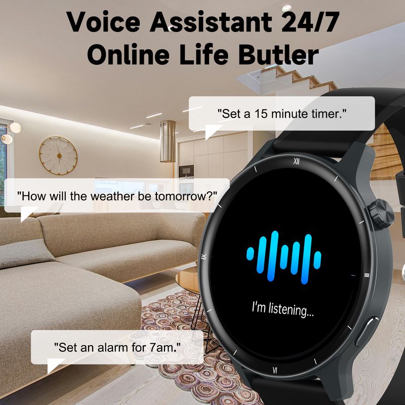 2025 Moderigtigt 3D Dynamisk Urskive Smartur Bluetooth Opkald Kvinders Sundhed Armbånd 1.43” HD Fuld Touchskærm Herre Dame_voghion.com
