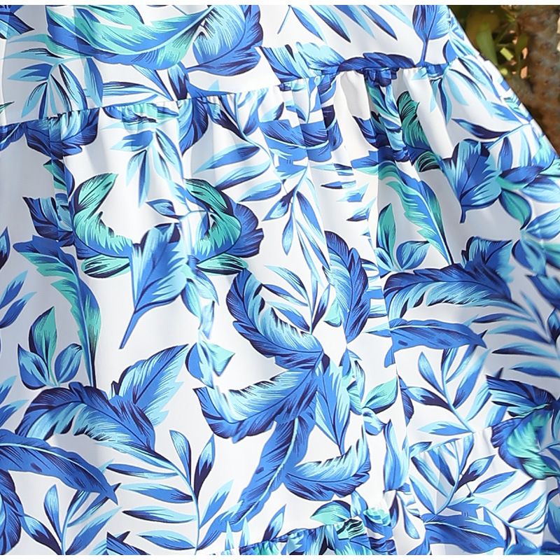 Vestido de praia feminino para férias na praia, suspensório, chiffon, vestido grande e rodado_voghion.com