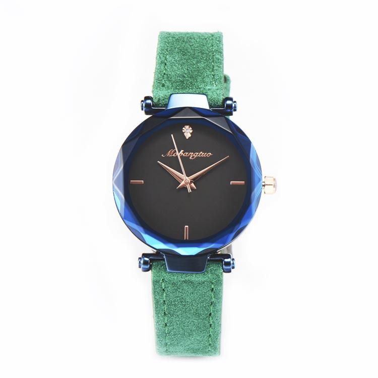 Orologio al quarzo impermeabile per studenti con cintura in peluche e viso di sabbia blu 2019_voghion.com